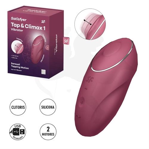 Tap & Climax 1 Vibrador con 2 motores y funciones de toques con carga USB